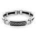 Greek Key Pattern Enamel Link Bracelet