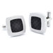 Stainless Steel Square Carbon Fiber Inlay Cufflinks