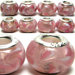 Pink Swirl Design Glass Bead (Pack of 3)