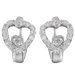 Silvertone Round Cubic Zirconia Heart Hoop Earring