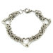 Stainless Steel Open Heart Byzantine Chain Bracelet