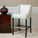 Milano Bonded Leather Quilted Barstool in Ivory