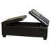 Double-Opening Leather Storage Ottoman