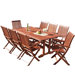 Austria 9 Piece Outdoor Hard Wood Dining Set