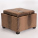 Andrea Faux Croc Tray Top Storage Cube Ottoman