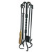 4 Piece Wrought Iron Fireplace Tool Set
