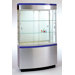 Optimal Visual Impact Curved Wall Display Case - Brushed Silver Frame