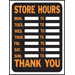 Store Hours Sign