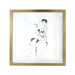 Charcoal and Ink Nude with Leaf Frame