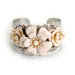 Blush Flowers on Silver Cuff Bracelet