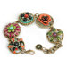 Dawn and Sunset Enamel Flowers Link Bracelet
