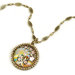 Peacock 1960s Retro Glass Dome Necklace