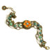 Tangerine Flower Enamel/Terracotta Link Bracelet