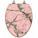 RealTree Camouflage Elongated Pink Camouflage on Oak Toilet Seat with Regular CP Hinges