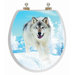 3D Series Round Snow Wolf Toilet Seat
