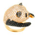 Vermeil Sterling Silver Round Spinel and Topaz Panda Ring