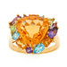 Sterling Silver Multi Semi-precious Gemstones and Diamonds Ring