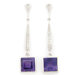 Diamonds and Square Amethyst Drops Dangle Earrings