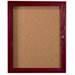 Enclosed Bulletin Board with Red Oak Frame