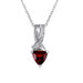 Sterling Silver Trillion Genuine Garnet and Diamond Pendant