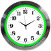 Chrome Green Neon Clock