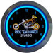 Motorcycle Ride 'Em Hard Sturgis Neon Clock