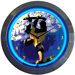 Skateboarding Neon Clock