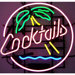 Cocktails and Palm Tree Neon Sign