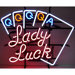 Bar and Game Room Lady Luck Neon Sign