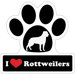 Rottweiler Paw Car Magnet