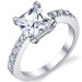 Sterling Silver Princess Cubic Zirconia 925 Wedding Engagement Ring