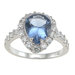 .925 Sterling Silver Pear Cut Topaz Anniversary Ring