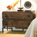 2 Drawer Wide Chest with Black Accents in Dark Brushed Mango
