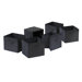 Capri Foldable Fabric Storage Baskets in Black (Set of 6)