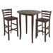 Fiona 3 Piece Set High Round Table with Ladder Back High Chair in Antique Walnut