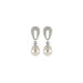 Oval Pave with Pearl Drop Earrings