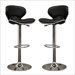 Baxton Studio Orion Faux Leather Barstool in Black (Set of 2)