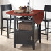 Baxton Studio Dayton Counter Stool with Veneer Back and Seat (Set of 2)