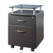 Two Drawer File Cabinet with Glass Shelf