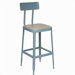 Pressed Wood Stool with Footrest and Back Support