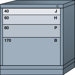 Bench High Standard Cabinet with 4 Drawers: 30" W x 28 1/4" D x 33 1/4" H