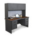 Pronto 60" Double File Computer Desk Credenza with Flipper Door Cabinet