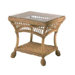 Cottage End Table with Glass Top