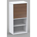 Liber-T One Door Bookcase in White/Walnut