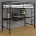 Twin Loft Bed and Workstation with Desk and Built-In Ladder