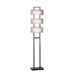 Amarillo Silver Accent Floor Lamp in Dark Brown Wood and Brushed Nickel