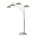 Saucer Four Light Arc Floor Lamp in Brushed Nickel
