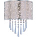 Rapture Two Light Wall Sconce with White Shade in Satin Nickel