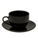 Black Coupe 8 oz. Teacup and Saucer