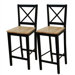 30" Virginia Crossback Bar Stool in Black (Set of 2)